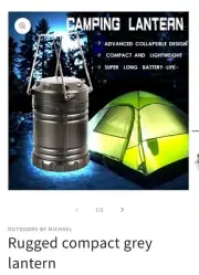 Rugged compact grey or black lantern