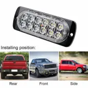 12LED Strobe Lights Bar Emergency Flashing Warning Hazard Beacon Amber/White