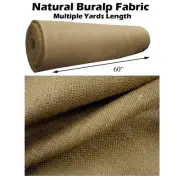 NATURAL BURLAP PREMIUM VINTAGE JUTE FABRIC 60 " WIDE UPHOLSTERY 10 OZ BY YARD