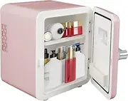 Personal Fridge 4L-Mini Fridge Portable Car Fridge With Cooling And Heating Function For Skin Care, Cosmetics,Drinks (Color : Pink)