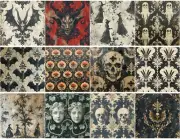 Haunted House Wallpaper Tags Junk Journal Crafts Scrapbook