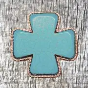 Bling Conchos Stone Cross Turquoise CON402-D