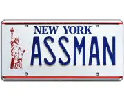 Cosmo Kramer | ASSMAN | Metal Stamped License Plate