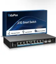10-Port 2.5Gb Ethernet Switch, 8x 2.5G, 2x 10G SFP+, Fanless, Plug-and-Play.