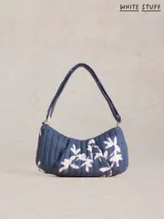 White Stuff Blue 100% Cotton Zoe Printed Sling Bag (F25100) | $90