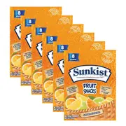 6PK Sunkist Sour Citrus 184g Fruit Flavoured Snack Lollies Candies Confectionery