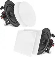 8.0" Ceiling Wall Mount Speakers - Pair of 2-Way Full Range Sound Stereo Speaker
