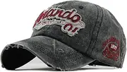 [YULOONG] Vintage Baseball Cap Embroidery Orlando Washed Denim Trucker Cap 100% Cotton Sun Hat for Men Women Adjustable Size