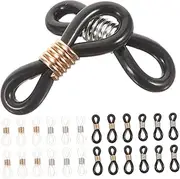 [COMPUKAS] 100Pcs Adjustable Silicone Eyeglass Chain Accessories Non Slip Rings for Eyewear Durable Glasses Holder Cord with Coil for DIY Eyeglasses