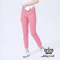 在飛比找momo購物網優惠-【KING GOLF】速達-網路獨賣款-女款格紋印圖LOGO