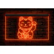 Maneki Neko Cat Bar Restaurant Pub Shop Home Decor Light Neon Sign