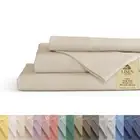 100% Cotton Percale Sheets King Size, Ivory, Deep Pocket, 4 Pieces Sheet Set ...