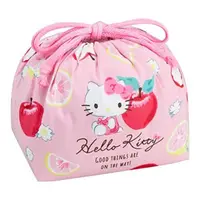 在飛比找PChome24h購物優惠-Hello Kitty 棉質束口便當袋 (粉蘋果款)