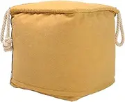 UYSOFRCV Square Bean Bag Stool Cover, Solid Color Simple Design Floor Seat in Suede Chairs Sofa Cover Lazy Lounger for Adults and Kids, with No Filling,Yellow