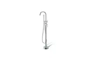Pentro Round Chrome Freestanding Bath Mixer With Hand held Shower