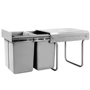 [Unbranded] Cefito Pull Out Bin Kitchen Double Basket 2X20L Gr