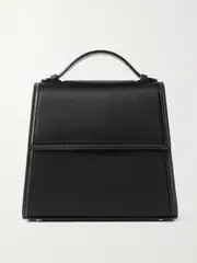 [Hunting Season] Hunting Season - Small Leather-trimmed Satin Tote - Black - One size One size Black