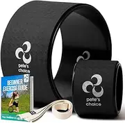 Extra Wide Yoga Wheel, Mini Yoga Wheel - Beginner Friendly Yoga Kit. More Comfortable, Stable and Safer Back Roller. Improve posture, better mobility. Ideal Home Exercise. Relieve Back Pain.