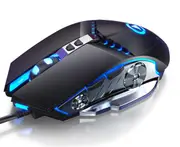 P08 Audio Gaming Mechanical Mouse Wired Mute Usb External Gaming Mice Portable Design for Windows IOS and Android Tablet