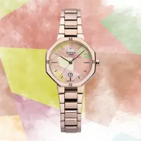 在飛比找PChome24h購物優惠-CASIO 卡西歐 SHEEN 拚色系 珍珠貝日期手錶-玫瑰