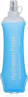 500ML Soft Flask Collapsible Running Water Bottle TPU Handheld Folding Hydration Flask for Backpack Hiking Cycling Climbing (Blue)