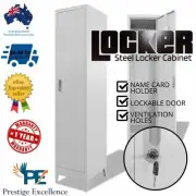 Metal Locker Cabinet Large Storage Steel Lockable Door Office Gym Sports Room AU