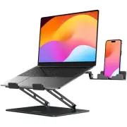 Adjustale Laptop Stand for Desk with Phone Holder Aluminum Universal Computer...
