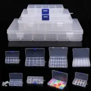 Adjustable Plastic Jewelry Storage Box with Dividers 10/15/24/36 Compartments