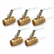 Midline Valve Premium Brass FIP x FIP Full Port Ball Valve Lock Handle (5 Pack)