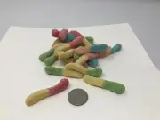 Sour Mini Neon Worms 1 pound gummy neon worms gummi candy