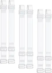 [MUSSIN] Clear Bra Straps, 3-Pairs Invisible Adjustable Shoulder Strap