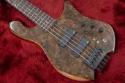 Electric Bass Guitar Olive Double Cut 5 African Mahogany Body Claro Walnut Top