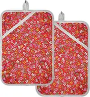 Pot Holders Sets Japanese Red Flower Potholders with Pocket Hot Pot Holders for Kitchen Oven Mitts 2 Pack
