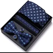[GDPKIALSLZ] Men Bow Tie and Handkerchief Set Bowtie Slim Necktie Gift Box