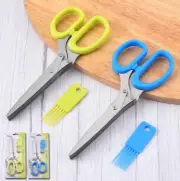 Green Herb Scissors with 5 Blade Stainless Steel Kitchen Tool