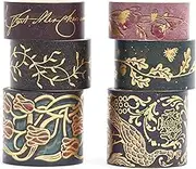 YUBX Vintage Washi Tape Set 6 Rolls Wide Retro Decorative Gold Foil Antique Patterns Masking Tapes for Arts, DIY Crafts, Journals, Planners, Scrapbook, Wrapping