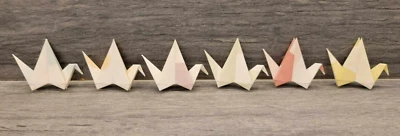 **46** Vintage Pastel Patterns 2.5" x 2.5" Handmade Wedding Paper Origami Cranes