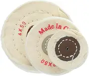 DOITOOL Buffing Cloth Wheel for Jewelry Mirror 3pcs Set 4mm 3 Inch Holes Polishing Mop Kit