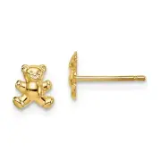 14k 14kt Yellow Gold Madi K Teddy Bear Post Earrings