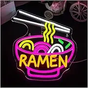 Sign Lamp Commercial Decor Neon Signs USB Powered Open Ramen Shop Neon Lights Suitable For Shop Window, Restaurant Decor 32cmx38cm