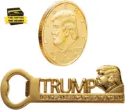 Donald Trump Gifts for Men, MAGA Magnetic Bottle Opener with Gold Plated Collect