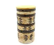 Temp-tations Old World Basketweave Stack-a-Bowls with Wood Lid Black