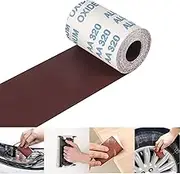 15FT Sandpaper Roll 320 Grit Sanding Paper Durable Cloth Back Dry Wet Sand Paper 4.5 Inch Wide Brown Fused Alumina Abrasive Paper for Wood Drywall Metal Resin Polishing Grinding Automotive Sanding