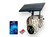 Elinz 4G Cellular PTZ Solar Powered Camouflage Outdoor Security Camera 3MP 2K HD Resolution IP65 for Trail Wildlife CCTV 32GB Aldi Sim