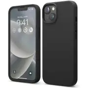 Silicone Phone Case For iPhone 14 Shockproof Microfiber Lining - Black