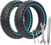 FKAUPUZTY 8.5x2.0 Solid Tire Fit For Xiaomi M365 Pro 1s Pro2 Electric Scooter 8.5 Inch Honeycomb Shock Absorber Damping Tyres(2pc blue with tools)