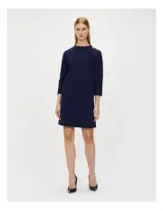 [Veronika Maine] COMPACT PONTE BUTTON SHOULDER DRESS