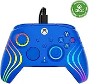 Turtle Beach Afterglow Wave Controller Blue Wired RGB Gaming Controller – Licensed for Xbox Series X or S, Xbox One and Windows – Mappable Buttons, Hall-Effect Hair Triggers, Audio Controls