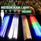 Waterproof USB Meteor Shower Rain Lights 8 Tube Christmas Tree Party Decoration