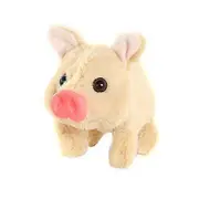 Electric Plush Pig Toy with Sound Movable Nose Mouth Interactive Walking Piggy Plushie Stuffed Animal Doll Kids Boys Girls Birthday Gift